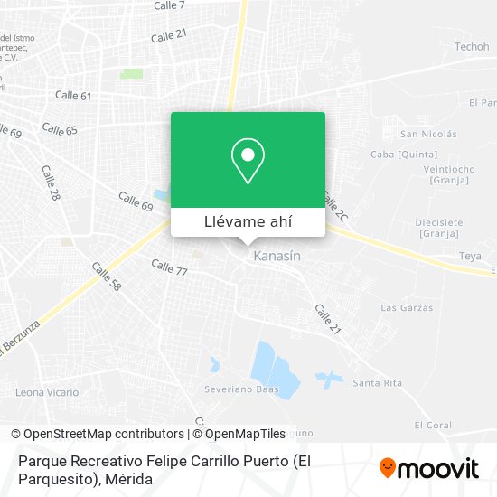 Mapa de Parque Recreativo Felipe Carrillo Puerto (El Parquesito)