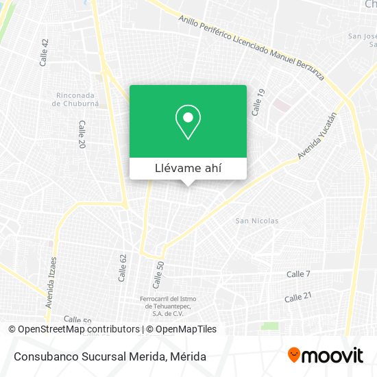 Mapa de Consubanco Sucursal Merida