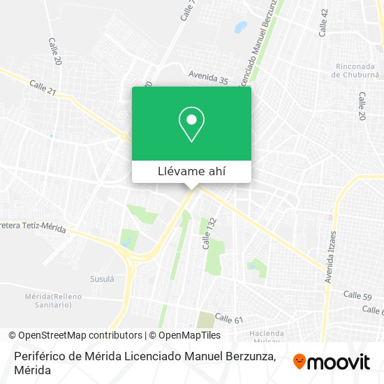 Mapa de Periférico de Mérida Licenciado Manuel Berzunza