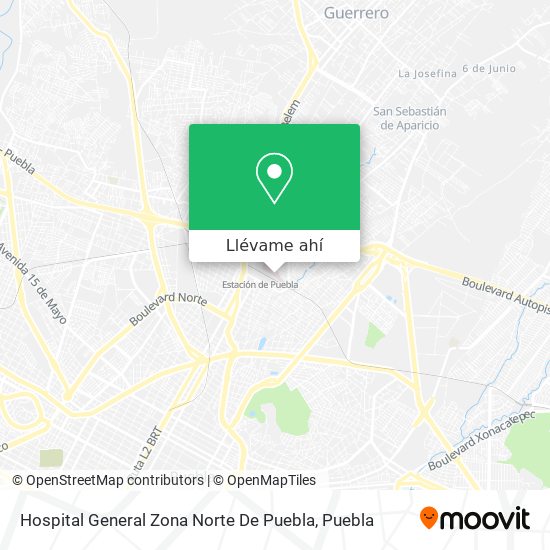 Mapa de Hospital General Zona Norte De Puebla
