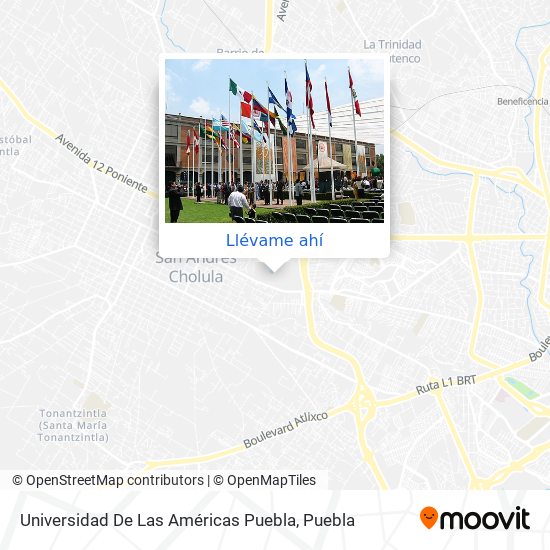 Mapa de Universidad De Las Américas Puebla