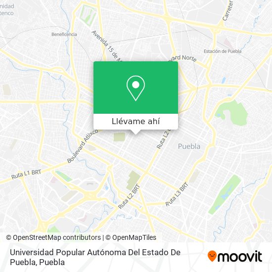 Mapa de Universidad Popular Autónoma Del Estado De Puebla