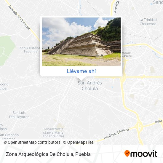 Mapa de Zona Arqueológica De Cholula