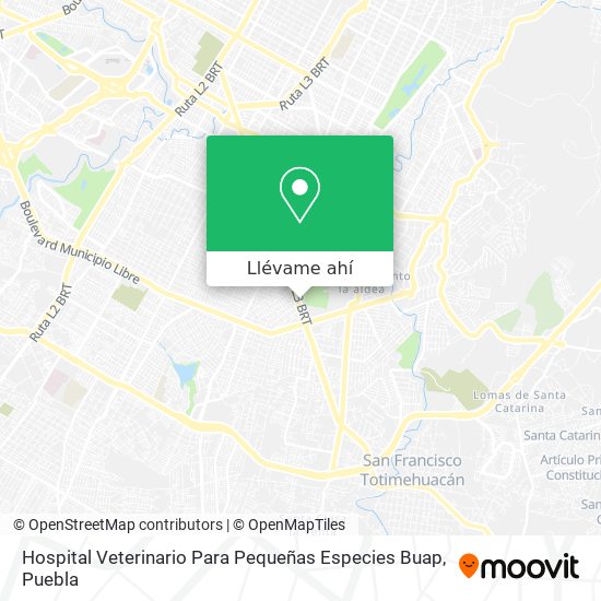 Mapa de Hospital Veterinario Para Pequeñas Especies Buap