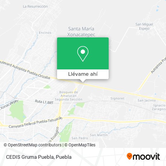 Mapa de CEDIS Gruma Puebla
