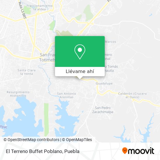 Cómo llegar a El Terreno Buffet Poblano en Puebla en Autobús?