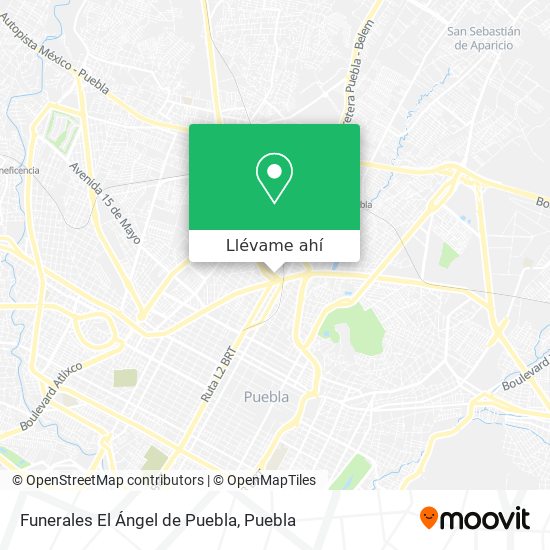 Mapa de Funerales El Ángel de Puebla