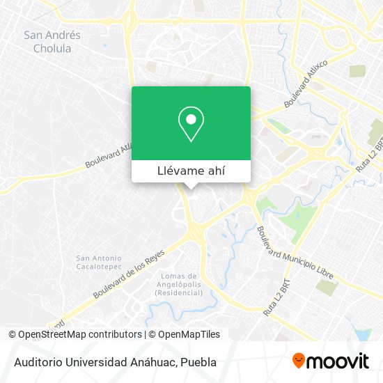 Mapa de Auditorio Universidad Anáhuac