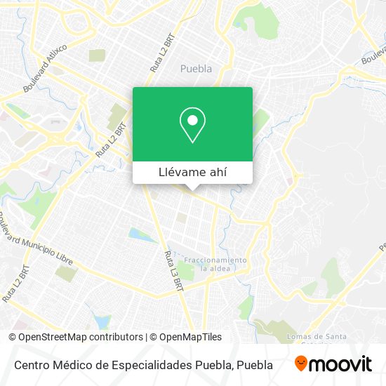 Mapa de Centro Médico de Especialidades Puebla