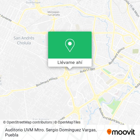 Mapa de Auditorio UVM  Mtro. Sergio Domínguez Vargas