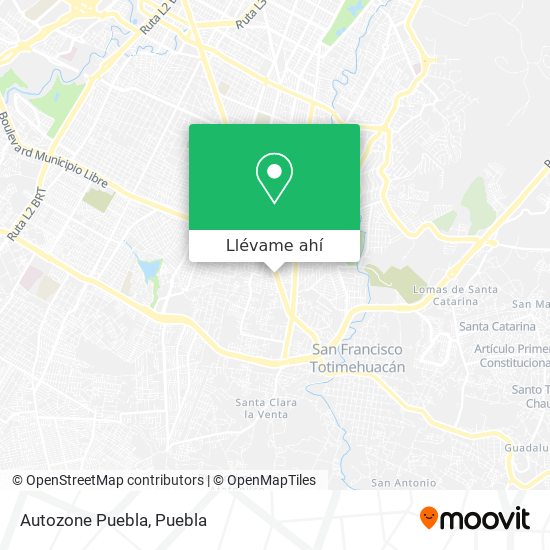 Mapa de Autozone Puebla