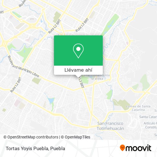 Mapa de Tortas Yoyis Puebla