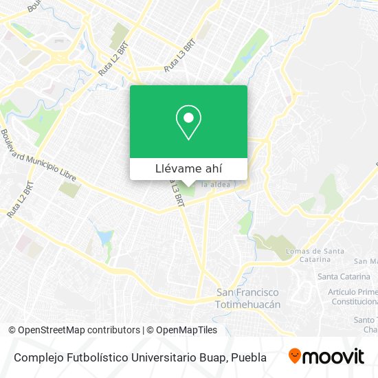 Mapa de Complejo Futbolístico Universitario Buap