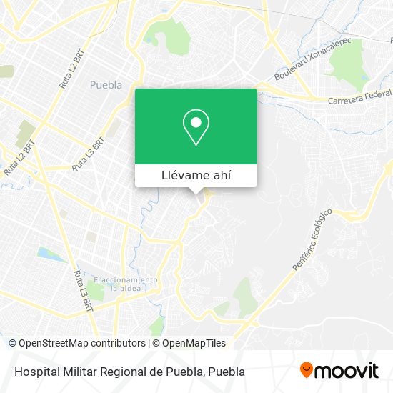 Mapa de Hospital Militar Regional de Puebla