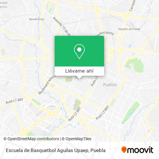 Mapa de Escuela de Basquetbol Aguilas Upaep