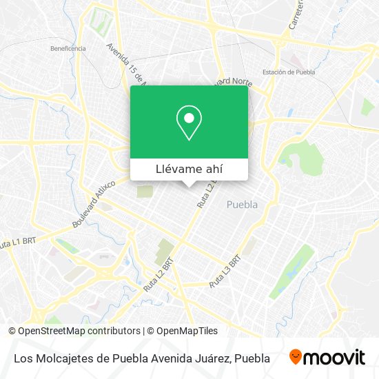 Mapa de Los Molcajetes de Puebla Avenida Juárez