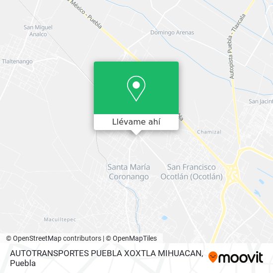 Mapa de AUTOTRANSPORTES PUEBLA XOXTLA MIHUACAN