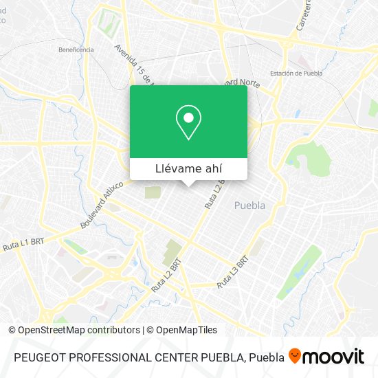 Mapa de PEUGEOT PROFESSIONAL CENTER PUEBLA