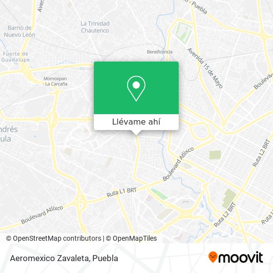 Mapa de Aeromexico Zavaleta