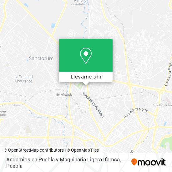Mapa de Andamios en Puebla y Maquinaria Ligera Ifamsa