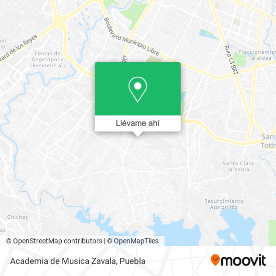 Mapa de Academia de Musica Zavala
