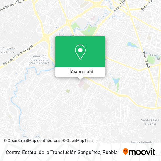 Mapa de Centro Estatal de la Transfusión Sanguínea