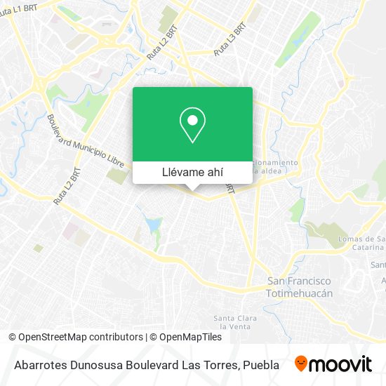 Mapa de Abarrotes Dunosusa Boulevard Las Torres