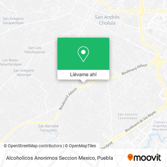Mapa de Alcoholicos Anonimos Seccion Mexico