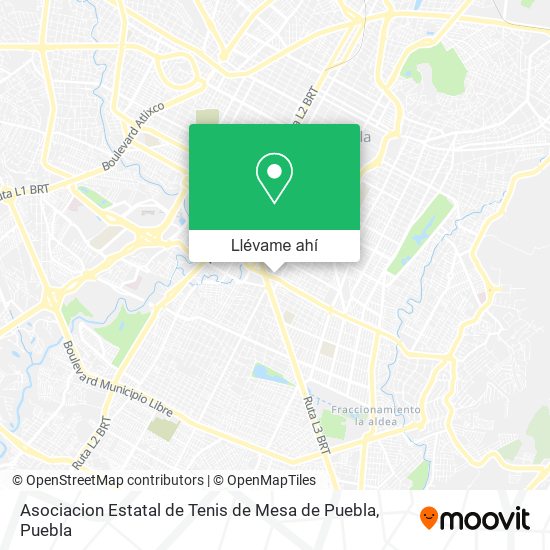 Mapa de Asociacion Estatal de Tenis de Mesa de Puebla