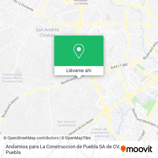 Mapa de Andamios para La Construccion de Puebla SA de CV
