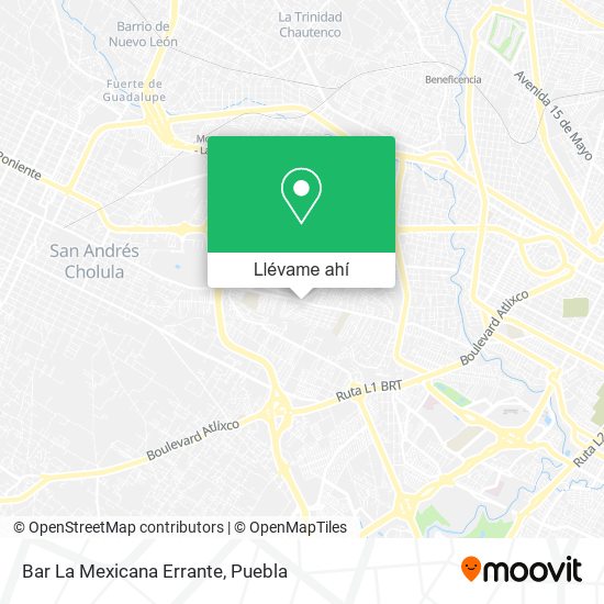Mapa de Bar La Mexicana Errante