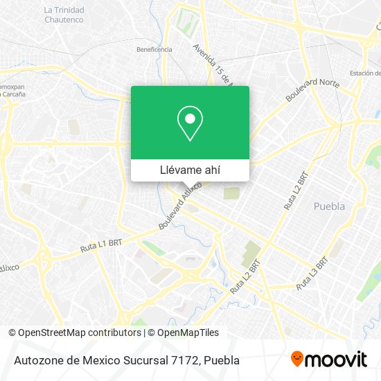 Mapa de Autozone de Mexico Sucursal 7172
