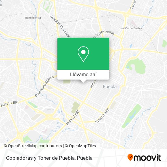 Mapa de Copiadoras y Tóner de Puebla