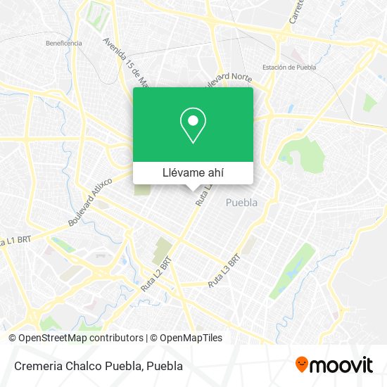 Mapa de Cremeria Chalco Puebla