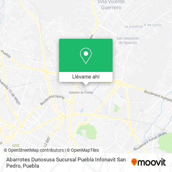 Mapa de Abarrotes Dunosusa Sucursal Puebla Infonavit San Pedro