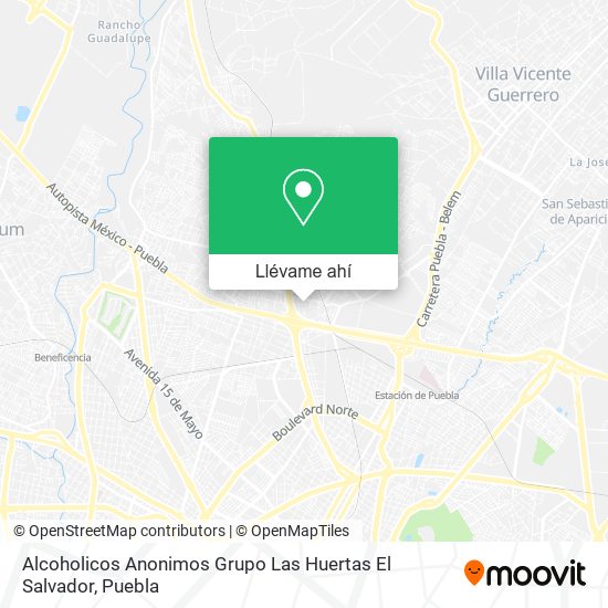 Mapa de Alcoholicos Anonimos Grupo Las Huertas El Salvador