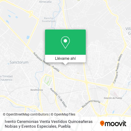 Mapa de Ivento Ceremonias Venta Vestidos Quinceañeras Nobias y Eventos Especiales