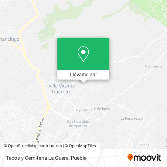 Mapa de Tacos y Cemiteria La Guera