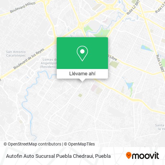 Mapa de Autofin Auto Sucursal Puebla Chedraui
