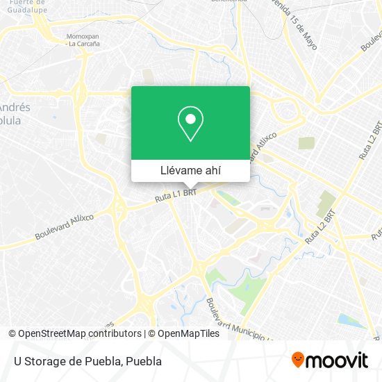 Mapa de U Storage de Puebla