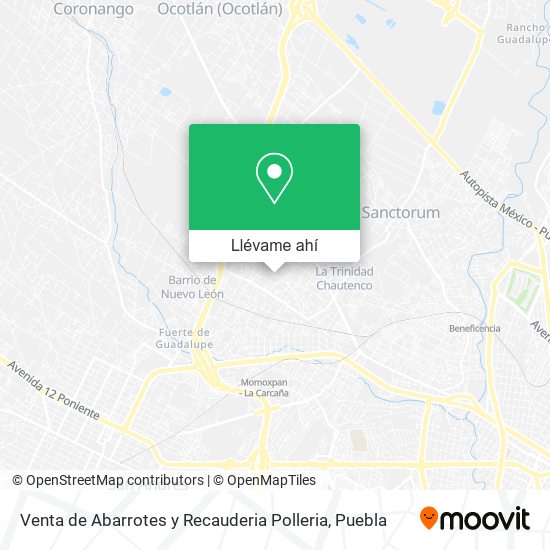 Mapa de Venta de Abarrotes y Recauderia Polleria