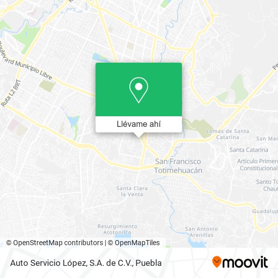 Mapa de Auto Servicio López, S.A. de C.V.