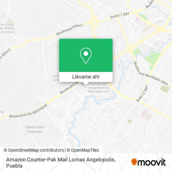 Mapa de Amazon Counter-Pak Mail Lomas Angelopolis