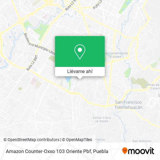 Mapa de Amazon Counter-Oxxo 103 Oriente Pbf