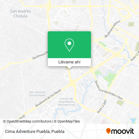 Mapa de Cima Adventure Puebla