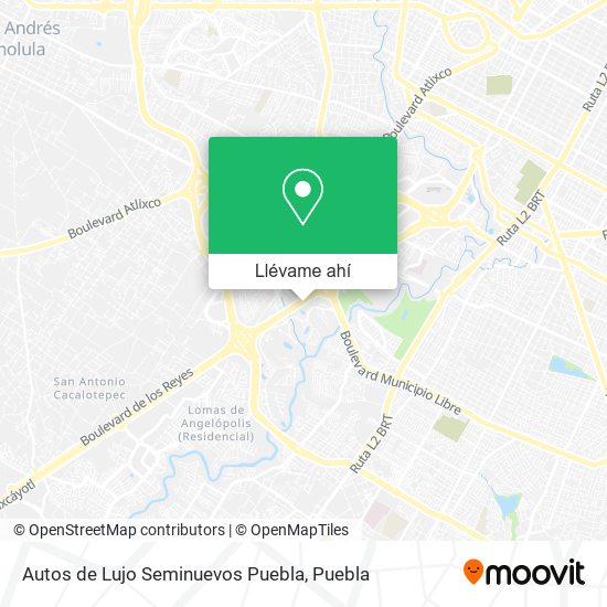 Mapa de Autos de Lujo Seminuevos Puebla