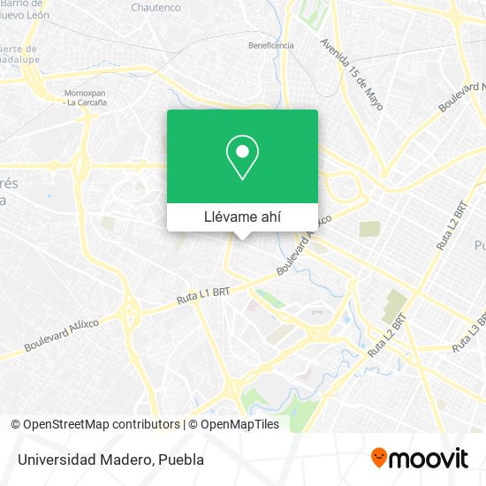 Mapa de Universidad Madero