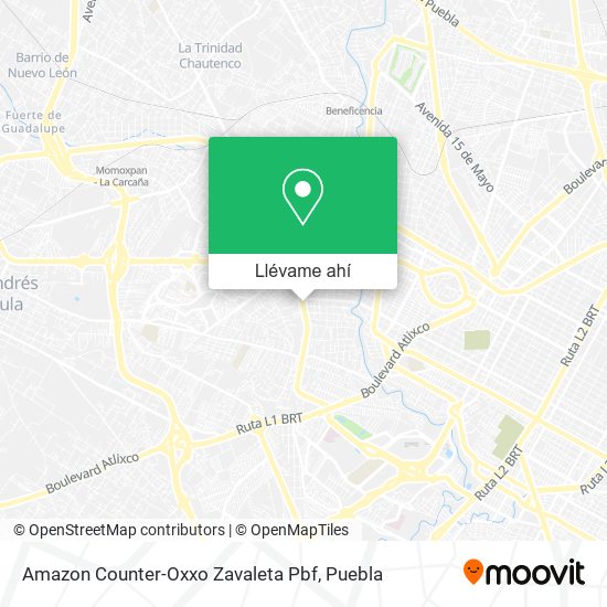 Mapa de Amazon Counter-Oxxo Zavaleta Pbf