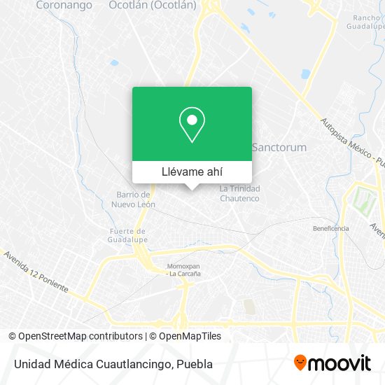 Mapa de Unidad Médica Cuautlancingo