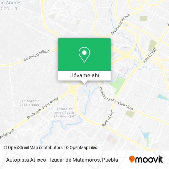 Mapa de Autopista Atlixco - Izucar de Matamoros